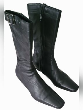 ✨️GUCCI 🇮🇹Black Leather  Zip Boots✨️
